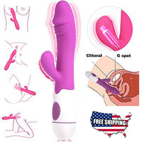 30 SPEED RABBIT Dual Vibration Waterproof Dildo Vagina Clitoris