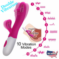 30 SPEED RABBIT Dual Vibration Waterproof Dildo Vagina Clitoris