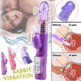 Rabbit Vibrator Dildo G-spot Multispeed Massager Pink & Purple