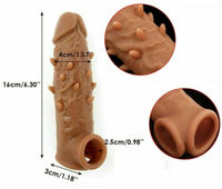 Penis Extender Extension Sleeve Cock Ring Girth Enhancer Enlarger TPE