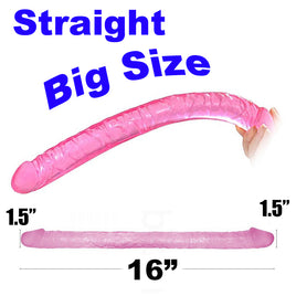 16" Long Double Sided Ended Headed Dildo Penetration Dong Sex Toys for Lesbian